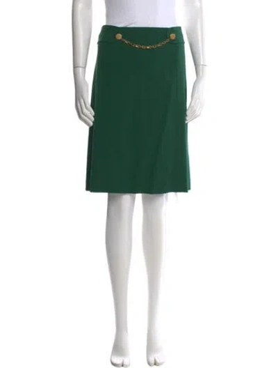 Pre-owned Escada Virgin Wool Knee-length Skirt In Green