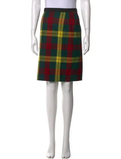 Pre-owned Escada Virgin Wool Knee-length Skirt In Green