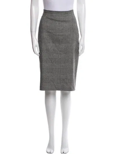Pre-owned Escada Virgin Wool Knee-length Skirt In Grey