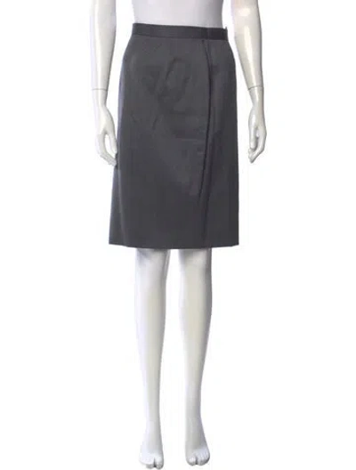 Pre-owned Escada Virgin Wool Knee-length Skirt In Grey
