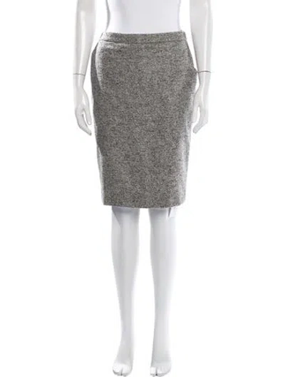 Pre-owned Escada Virgin Wool Knee-length Skirt In Grey