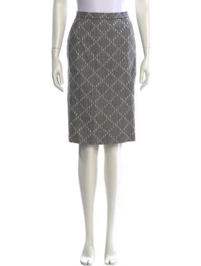 Pre-owned Escada Virgin Wool Knee-length Skirt In Neutral