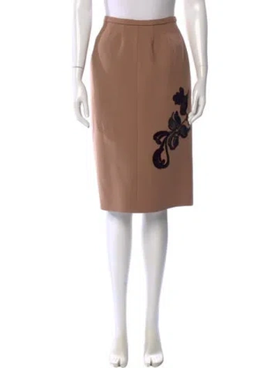 Pre-owned Escada Virgin Wool Knee-length Skirt In Neutral