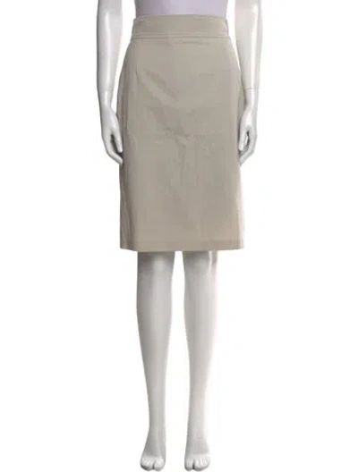 Pre-owned Escada Virgin Wool Knee-length Skirt In Neutral