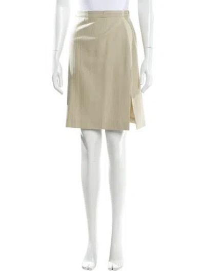 Pre-owned Escada Virgin Wool Knee-length Skirt In Neutral