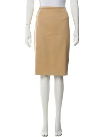Pre-owned Escada Virgin Wool Knee-length Skirt In Neutral