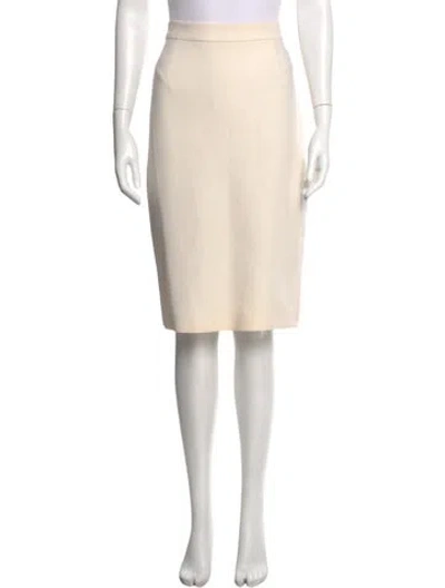 Pre-owned Escada Virgin Wool Knee-length Skirt In Neutral