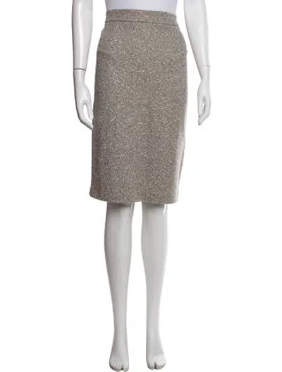 Pre-owned Escada Virgin Wool Knee-length Skirt In Neutral