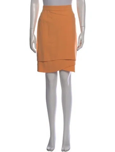 Pre-owned Escada Virgin Wool Knee-length Skirt In Orange