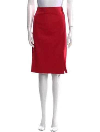 Pre-owned Escada Virgin Wool Knee-length Skirt In Red