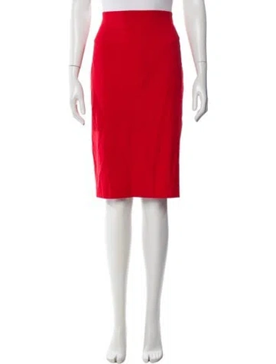 Pre-owned Escada Virgin Wool Knee-length Skirt In Red