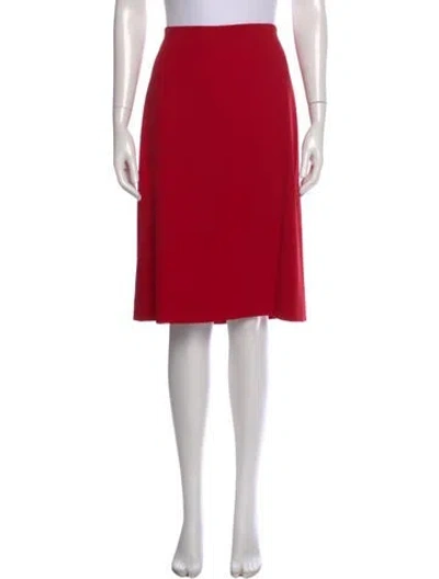 Pre-owned Escada Virgin Wool Knee-length Skirt In Red