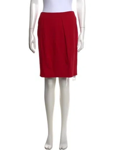 Pre-owned Escada Virgin Wool Knee-length Skirt In Red