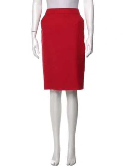 Pre-owned Escada Virgin Wool Knee-length Skirt In Red