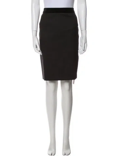 Pre-owned Escada Virgin Wool Knee-length Skirt W/ Tags In Gray