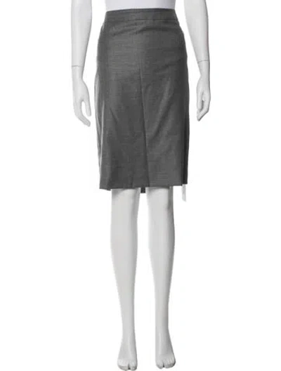 Pre-owned Escada Virgin Wool Knee-length Skirt In White