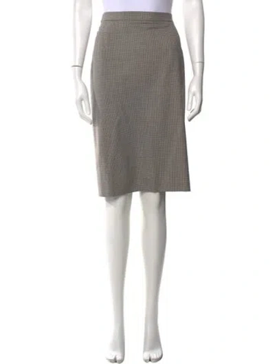 Pre-owned Escada Virgin Wool Knee-length Skirt In White