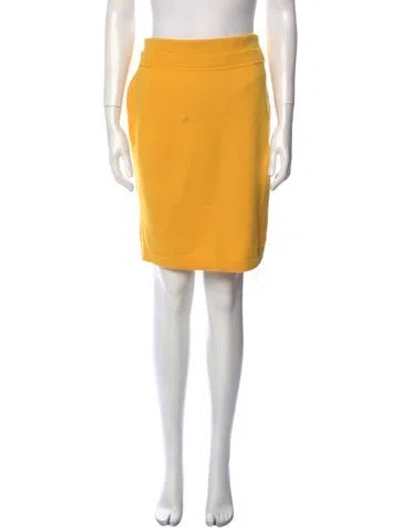 Pre-owned Escada Virgin Wool Knee-length Skirt In Yellow