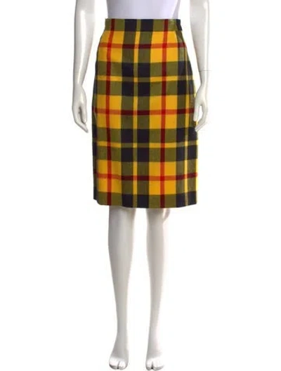 Pre-owned Escada Virgin Wool Knee-length Skirt In Yellow