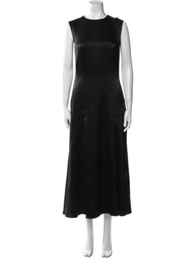 Pre-owned Escada Virgin Wool Long Dress In Black