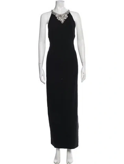 Pre-owned Escada Virgin Wool Long Dress In Black/neutrals