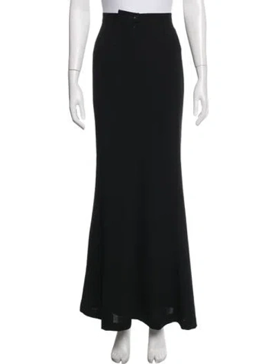 Pre-owned Escada Virgin Wool Long Skirt In Black