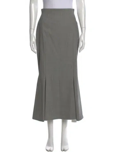 Pre-owned Escada Virgin Wool Long Skirt In Gray