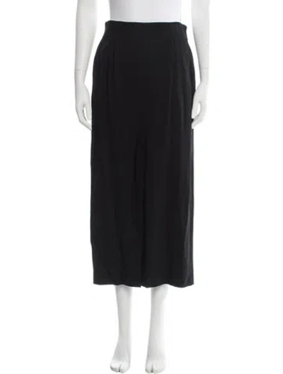 Pre-owned Escada Virgin Wool Long Skirt W/ Tags In Black