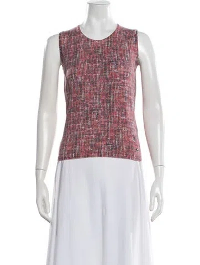 Pre-owned Escada Virgin Wool Long Sleeve Button-up Top In Pink