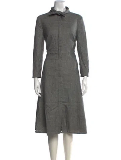 Pre-owned Escada Virgin Wool Midi Length Dress In Multi