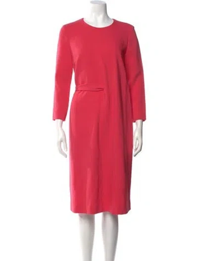 Pre-owned Escada Virgin Wool Midi Length Dress In Pink