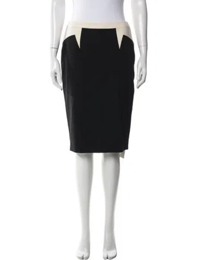 Pre-owned Escada Virgin Wool Midi Length Skirt In Black