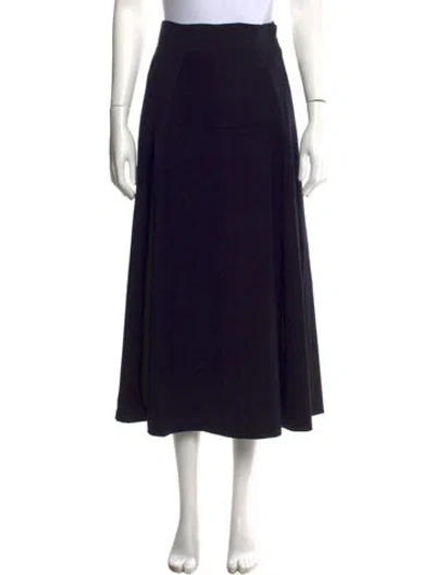 Pre-owned Escada Virgin Wool Midi Length Skirt In Black