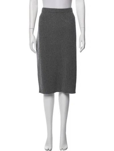 Pre-owned Escada Virgin Wool Midi Length Skirt In Black