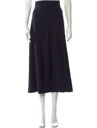 Pre-owned Escada Virgin Wool Midi Length Skirt In Black