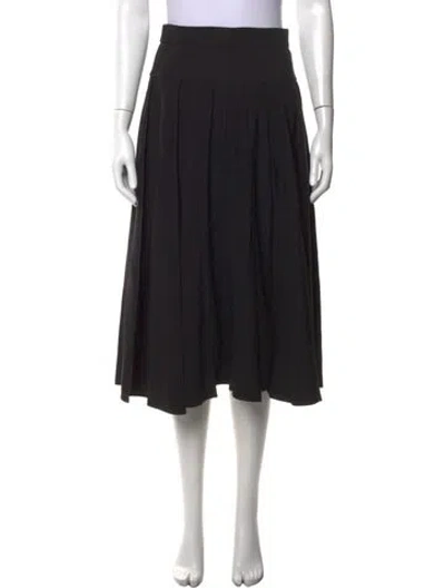 Pre-owned Escada Virgin Wool Midi Length Skirt In Black