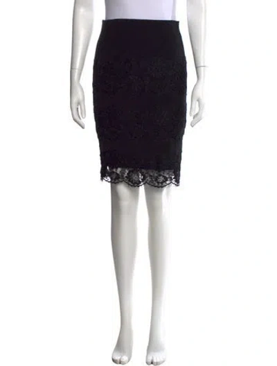 Pre-owned Escada Virgin Wool Midi Length Skirt In Black
