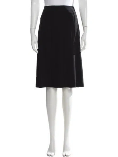 Pre-owned Escada Virgin Wool Midi Length Skirt In Blue