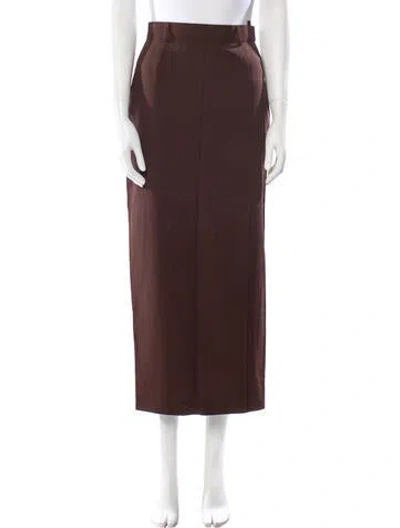 Pre-owned Escada Virgin Wool Midi Length Skirt In Brown