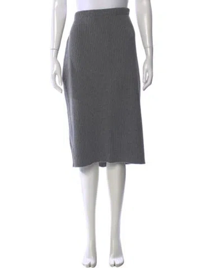 Pre-owned Escada Virgin Wool Midi Length Skirt In Brown