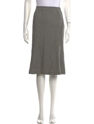 Pre-owned Escada Virgin Wool Midi Length Skirt In Gray
