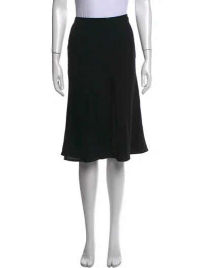 Pre-owned Escada Virgin Wool Midi Length Skirt In Grey