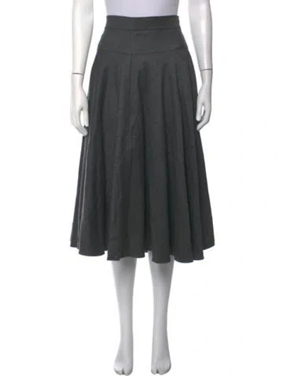 Pre-owned Escada Virgin Wool Midi Length Skirt In Grey