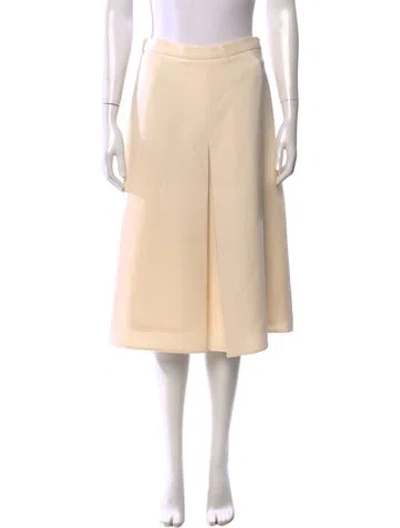 Pre-owned Escada Virgin Wool Midi Length Skirt In Neutral