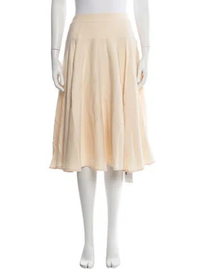 Pre-owned Escada Virgin Wool Midi Length Skirt In Neutrals
