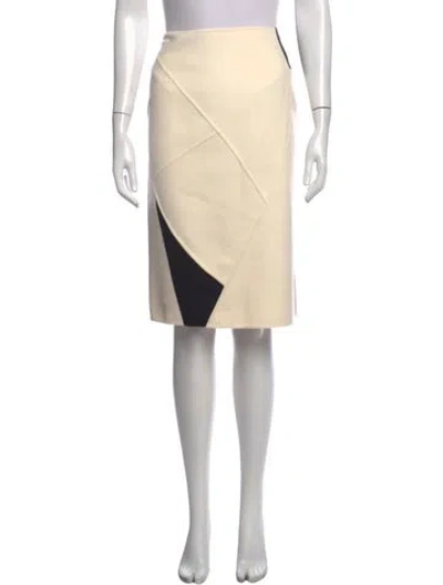 Pre-owned Escada Virgin Wool Midi Length Skirt In Neutrals
