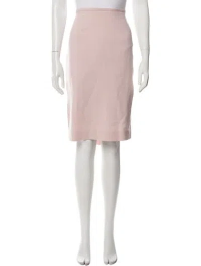 Pre-owned Escada Virgin Wool Midi Length Skirt In Pink