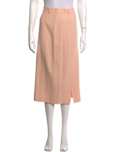 Pre-owned Escada Virgin Wool Midi Length Skirt In Pink