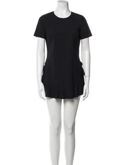 Pre-owned Escada Virgin Wool Mini Dress In Black