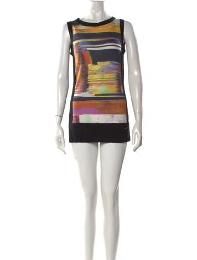 Pre-owned Escada Virgin Wool Mini Dress In Black